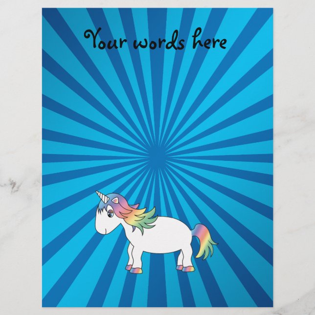 Unicorn blue sunburst flyer (Front)