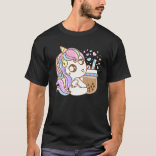 Unicorn Boba Tea Milk Tea Bubble Tea Kawaii Cute F T-Shirt