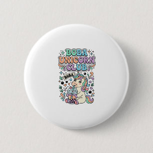 Unicorn Boba Unicorn Club Kawaii Typography Design 6 Cm Round Badge