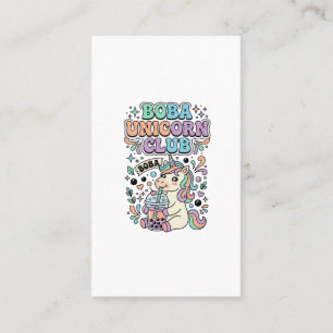 Unicorn Boba Unicorn Club Kawaii Typography Design Business Card