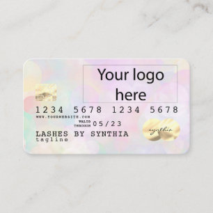 Unicorn  bokeh light Credit Card add your logo