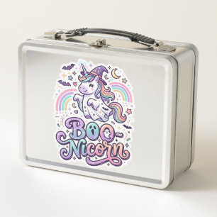 Unicorn Boo-nicorn Premium Vector Vector Design_1 Metal Lunch Box