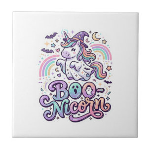 Unicorn Boo-nicorn Premium Vector Vector Design_1 Tile