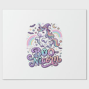 Unicorn Boo-nicorn Premium Vector Vector Design_1 Wrapping Paper