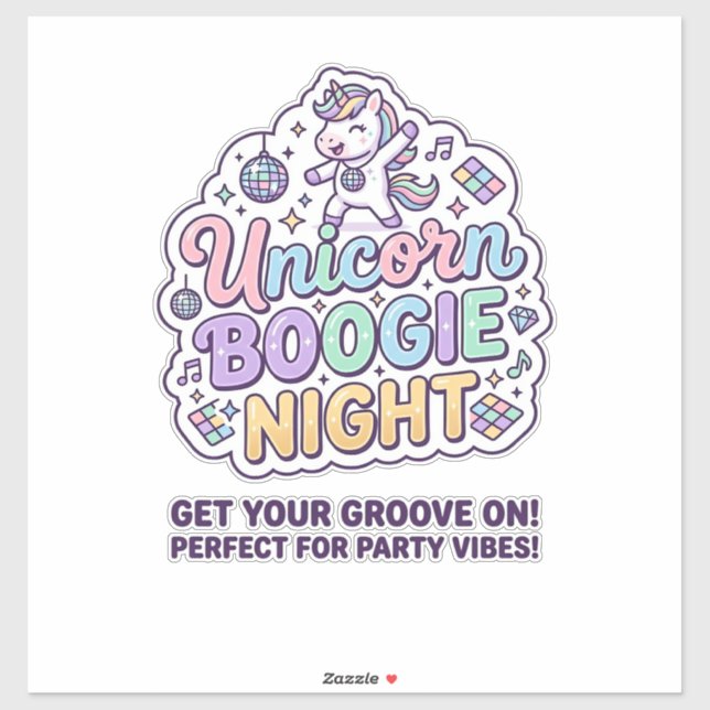 Unicorn Boogie Night Bold Typography Graphic Tee D (Sheet)