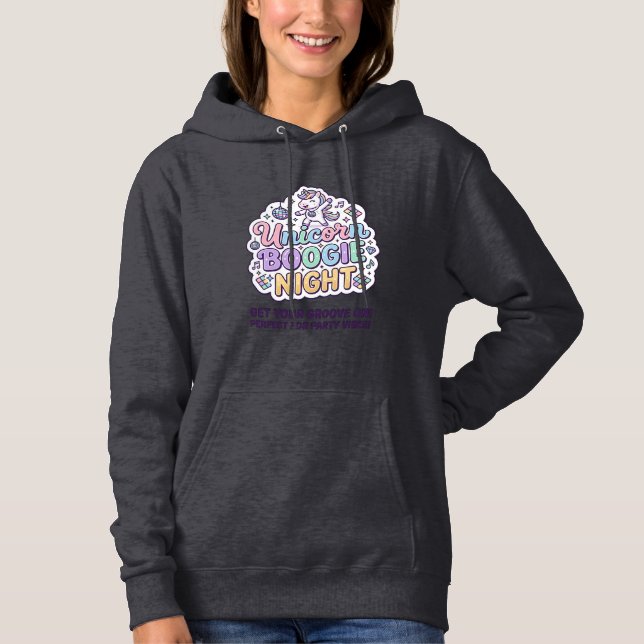 Unicorn Boogie Night Bold Typography Graphic Tee D (Front)