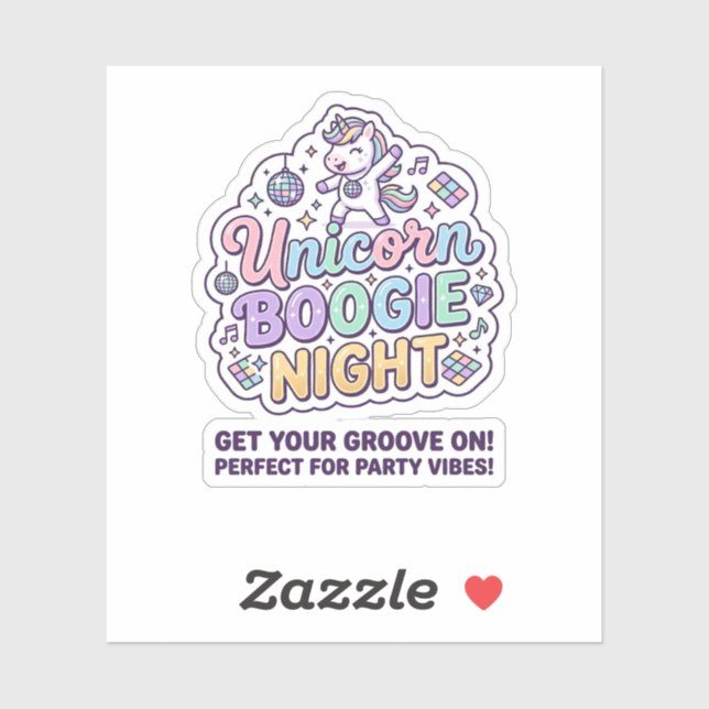 Unicorn Boogie Night Bold Typography Graphic Tee D (Sheet)