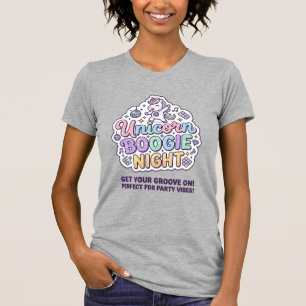 Unicorn Boogie Night Bold Typography Graphic Tee D