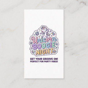 Unicorn Boogie Night Bold Typography Graphic Tee D Business Card