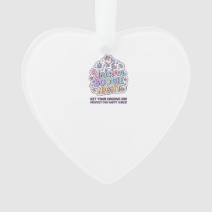 Unicorn Boogie Night Bold Typography Graphic Tee D Ornament