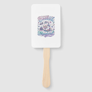 Unicorn Booked and Magical Gift Idea Typography De Hand Fan