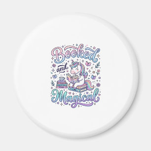 Unicorn Booked and Magical Gift Idea Typography De Magnet