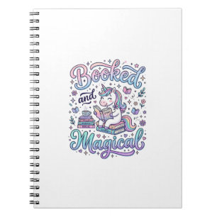 Unicorn Booked and Magical Gift Idea Typography De Notebook
