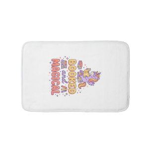 Unicorn Booked and Magical Print Ready White Backg Bath Mat