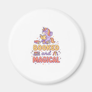 Unicorn Booked and Magical Print Ready White Backg Magnet