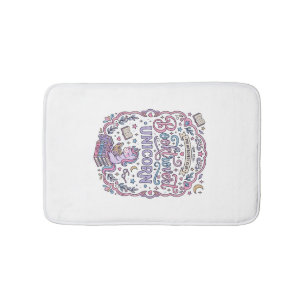 Unicorn Booktrovert Unicorn Playful Cute Gift Desi Bath Mat