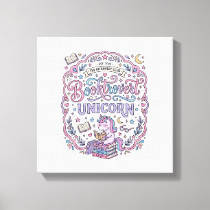 Unicorn Booktrovert Unicorn Playful Cute Gift Desi Canvas Print