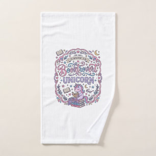 Unicorn Booktrovert Unicorn Playful Cute Gift Desi Hand Towel