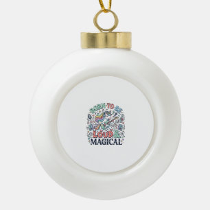 Unicorn Born to Be Loud and Magical Original White Ceramic Ball Christmas Ornament