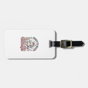 Unicorn Born to Party Built for Unicorns Retro Sty Luggage Tag