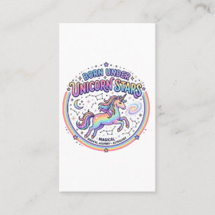 Unicorn Born Under Unicorn Stars Funny Print on De Business Card