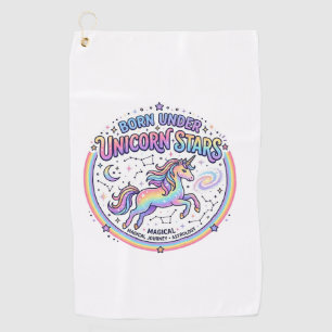 Unicorn Born Under Unicorn Stars Funny Print on De Golf Towel