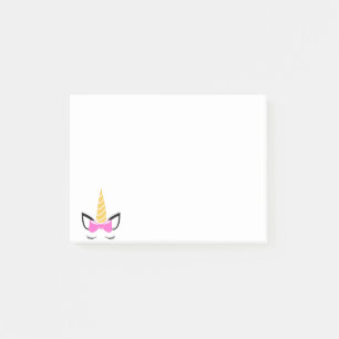 unicorn bow lashes post-it notes