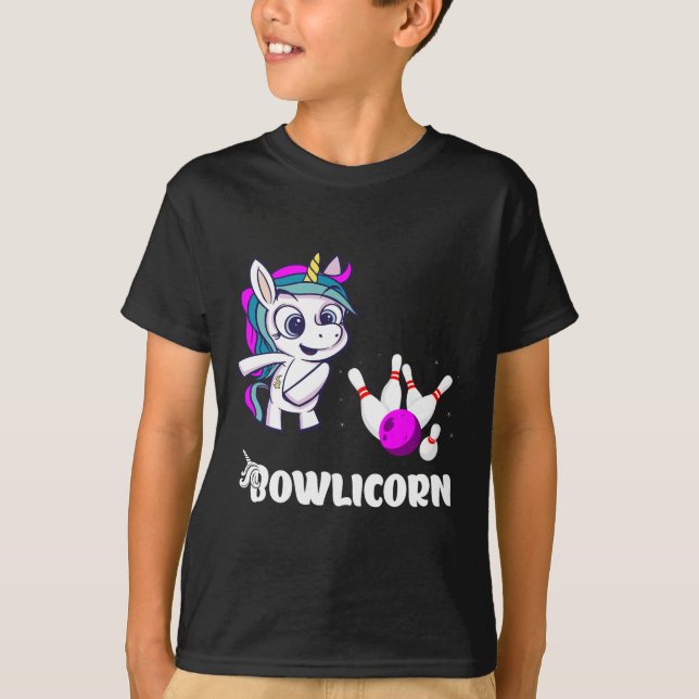 Unicorn Bowling Pin Strike Bowling Bowler Bowling  T-Shirt (Front)