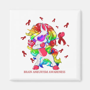 Unicorn Brain Aneurysm Awareness Ribbon Gifts  Magnet