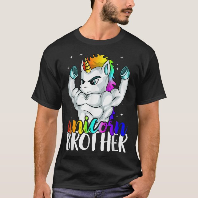 Unicorn Brother Sister to Big Bro Brothercorn Chri T-Shirt (Front)