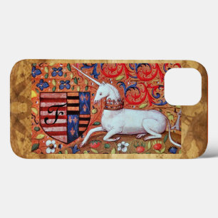 UNICORN Brown Parchment Monogram iPhone 13 Case