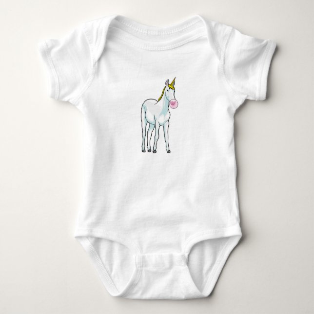 Unicorn Bubble gum Baby Bodysuit (Front)
