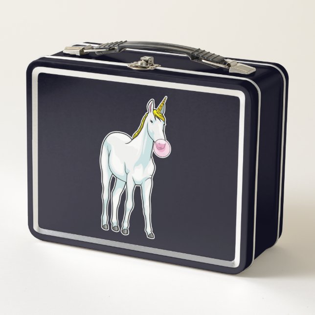 Unicorn Bubble gum Metal Lunch Box (Front)