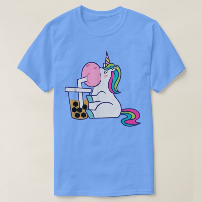 Unicorn Bubble Tea Boba  T-Shirt (Design Front)