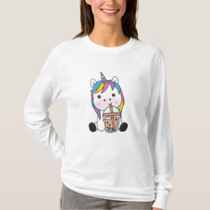 Unicorn Bubble Tea Unicorns Cute Animals Girls T-Shirt