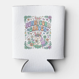 Unicorn Bunnycorn Garden Kawaii Typography Design_ Can Cooler