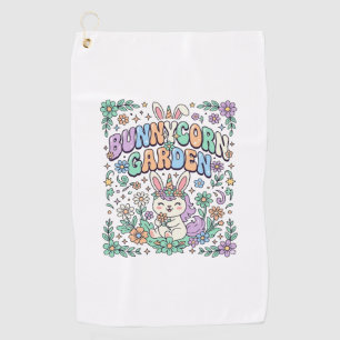 Unicorn Bunnycorn Garden Kawaii Typography Design_ Golf Towel