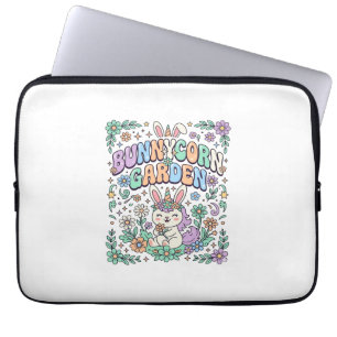 Unicorn Bunnycorn Garden Kawaii Typography Design_ Laptop Sleeve