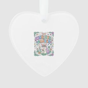 Unicorn Bunnycorn Garden Kawaii Typography Design_ Ornament