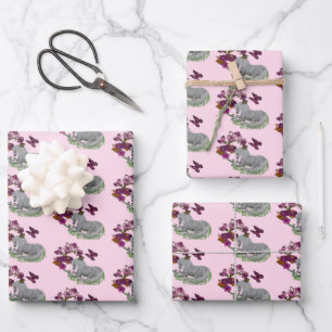 Unicorn Butterflies And Flowers  Wrapping Paper Sheet