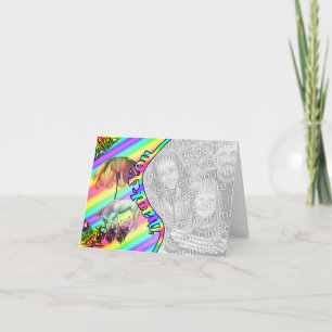 Unicorn Butterflies Thank You Photo Card