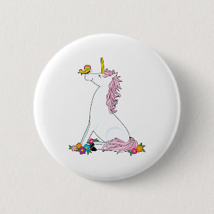 Unicorn Butterfly 6 Cm Round Badge
