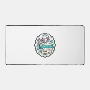 Unicorn Cake Confetti Unicorns POD Ready POD Artwo Desk Mat