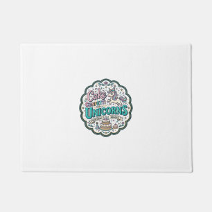 Unicorn Cake Confetti Unicorns POD Ready POD Artwo Doormat