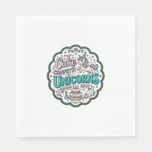 Unicorn Cake Confetti Unicorns POD Ready POD Artwo Napkin