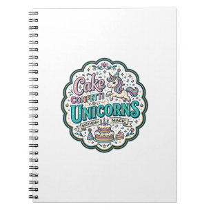 Unicorn Cake Confetti Unicorns POD Ready POD Artwo Notebook
