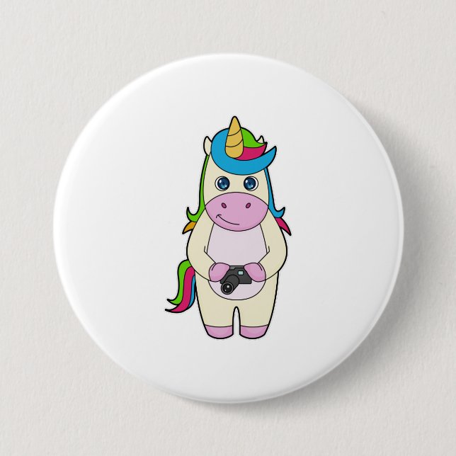 Unicorn Camera 7.5 Cm Round Badge (Front)