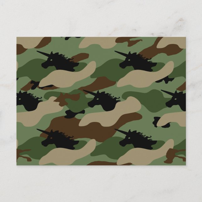 Unicorn Camouflage Postcard (Front)