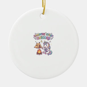 Unicorn Campfire Story Unicorn Charming POD Artwor Ceramic Tree Decoration