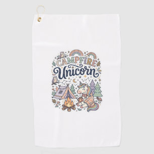 Unicorn Campfire Unicorn Premium Vector Sticker an Golf Towel